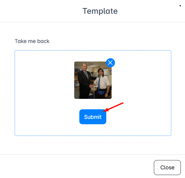 Submit image page in Skylead